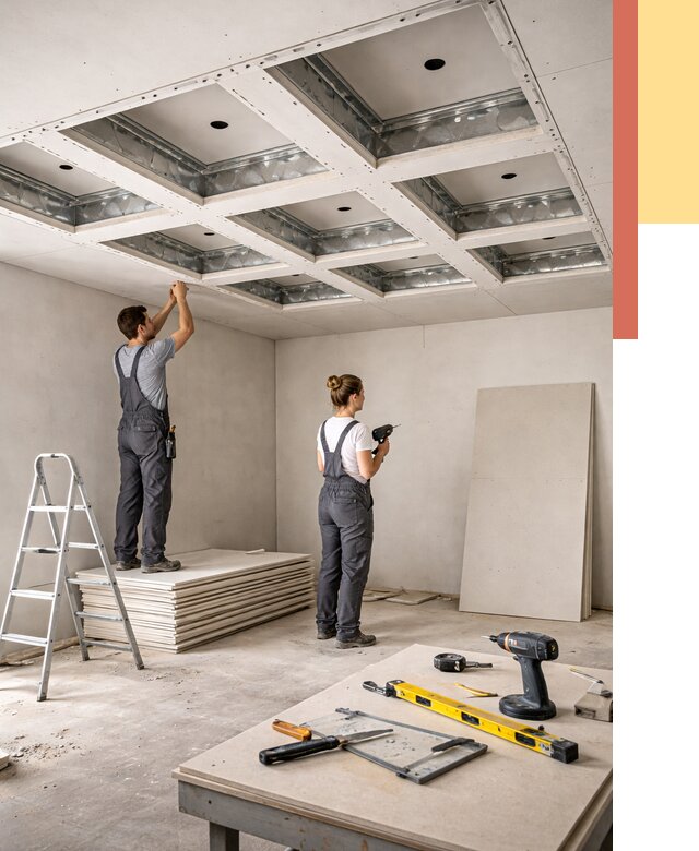 Кессонный потолок из гипсокартона в Ефремове от 1895 руб. — монтаж и под ключ | ОТДЕЛОЧНИК-Фрм