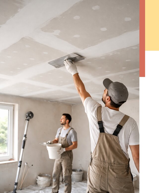 Шпаклевка потолка из гипсокартона в Ефремове от 3278 руб./м2 — услуги под ключ | ОТДЕЛОЧНИК-Фрм