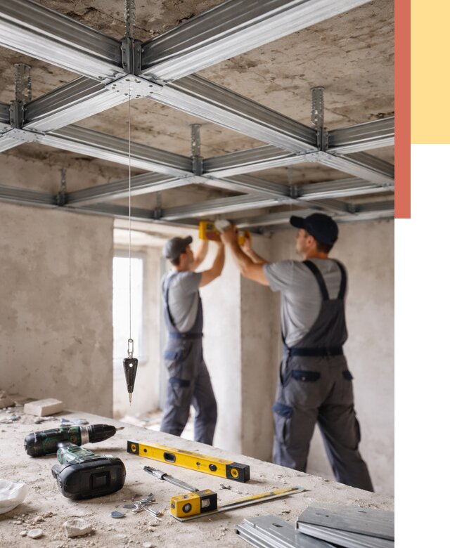 Монтаж каркаса потолка из профиля в Ефремове от 4610 руб. — услуги ОТДЕЛОЧНИК-Фрм