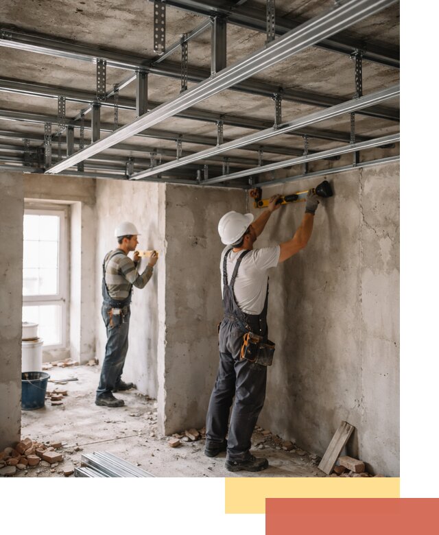 Монтаж каркаса потолка из профильного профиля в Ефремове