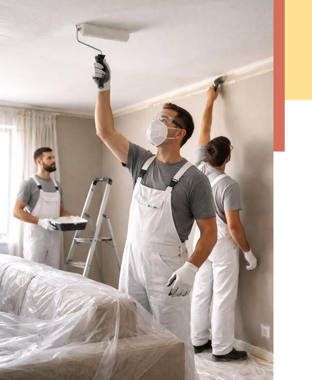 Покраска потолка водоэмельсионной краской в Ефремове от 2254 руб/м² — услуги под ключ | ОТДЕЛОЧНИК-Фрм