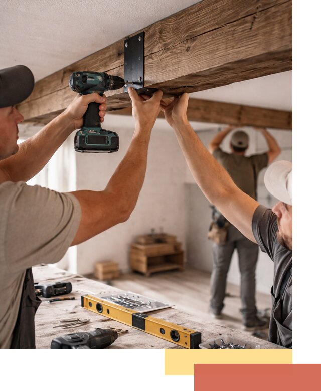 Монтаж декоративных потолочных балок в Ефремове