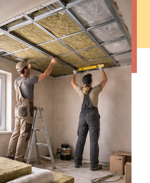 Шумоизоляция потолка в Ефремове от 1281 руб. под ключ — услуги ОТДЕЛОЧНИК-Фрм